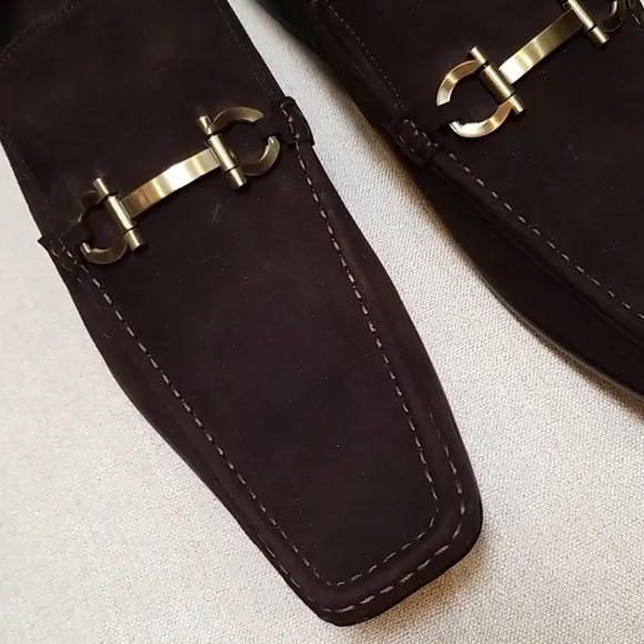 Encore by Fiesso Coffee Suede Loafers FI6249