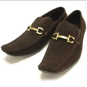Encore by Fiesso Coffee Suede Loafers FI6249