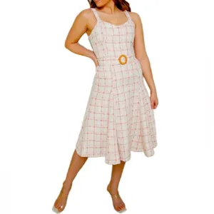 English Factory Carrie Tweed Midi Dress Size Small 4-6 Color: Pink Multi