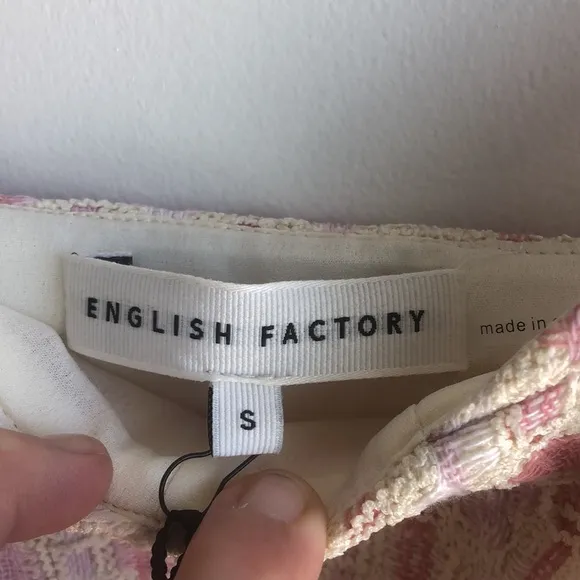 English Factory Carrie Tweed Midi Dress Size Small 4-6 Color: Pink Multi
