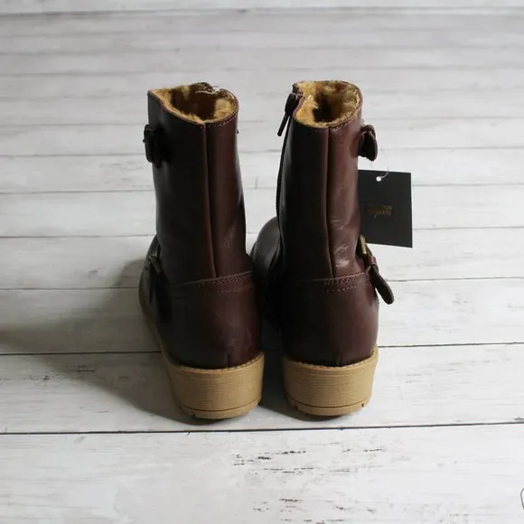 Enzo Tesoti Spain Girl's Youth Size 2 Brown Leather Buckle Dress Boots