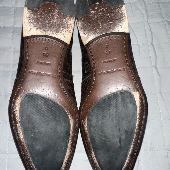Ermenegildo Zegna Crocodile Leather Penny Loafers