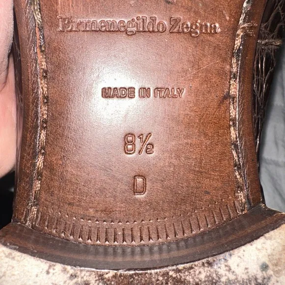 Ermenegildo Zegna Crocodile Leather Penny Loafers