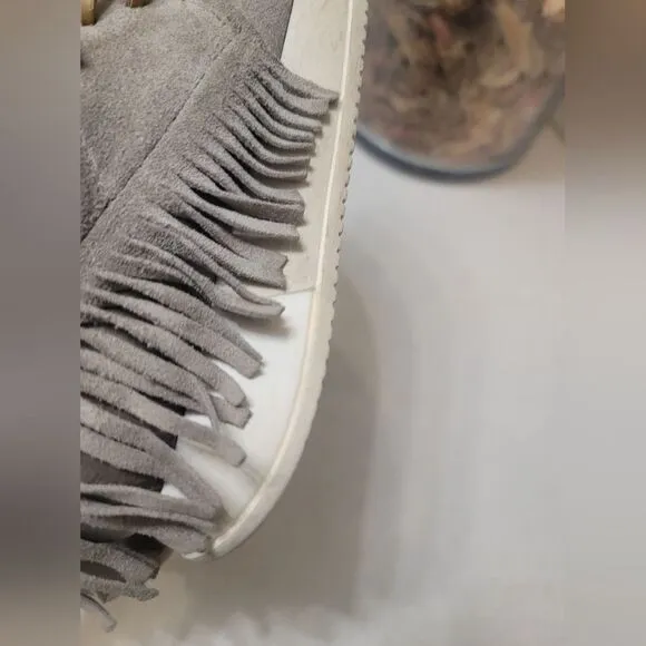 ESSE UT ESSE Fringe Leather Sneakers Shoes Made in Italy Womens Sz 36 US 7