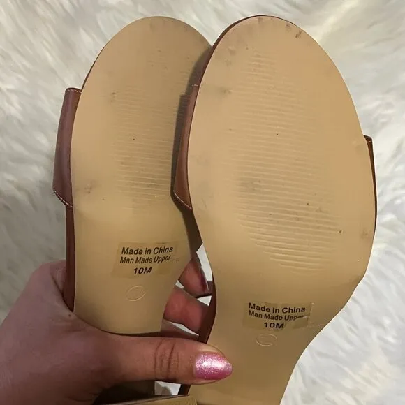 EUC Cognac Heeled Sandals