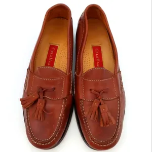EUC Cole Haan Mens' Pinch Tassel Moc Loafer Dress Shoe Saddle Tan 8M