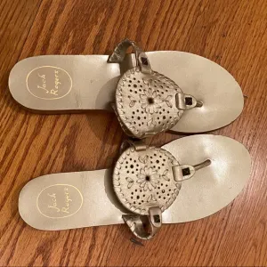 EUC Jack Rogers Sandals, Gold