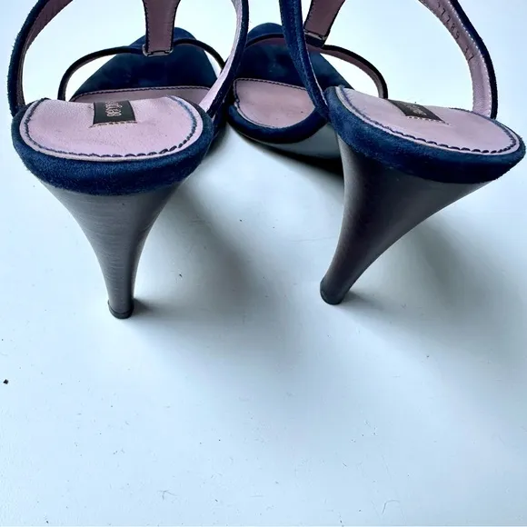 EUC Sergio Rossi Suede Slides Heels, size 37, US 7