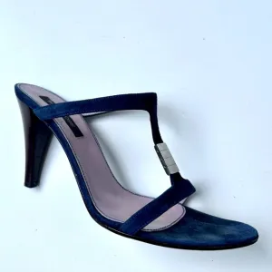 EUC Sergio Rossi Suede Slides Heels, size 37, US 7