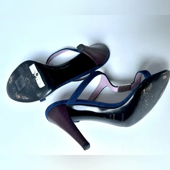EUC Sergio Rossi Suede Slides Heels, size 37, US 7