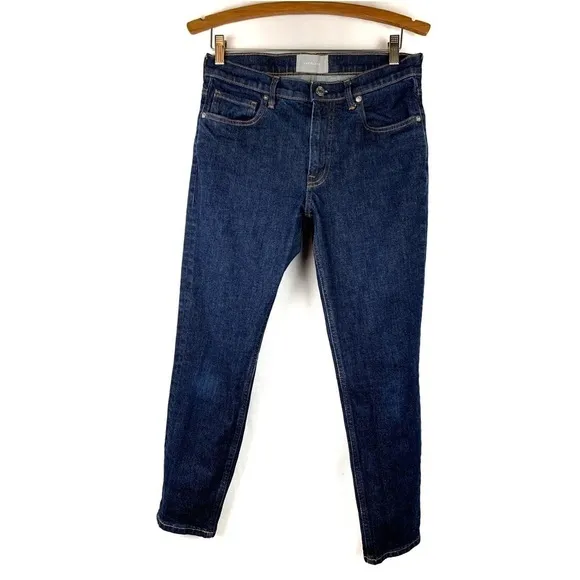Everlane dark wash cropped ankle jeans, size 29