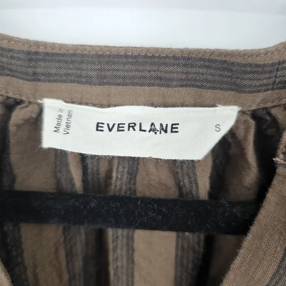 Everlane Striped Gauze Caftan Maxi Dress Brown/Black - Size S