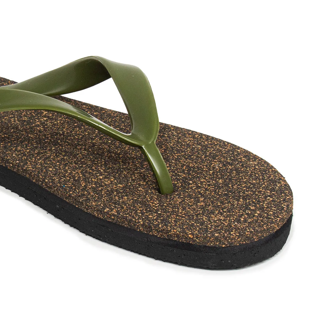 Exis Thong-Strap Cork Brown Flip-Flops For Men