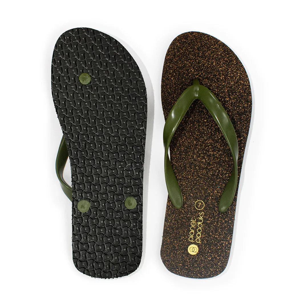 Exis Thong-Strap Cork Brown Flip-Flops For Men