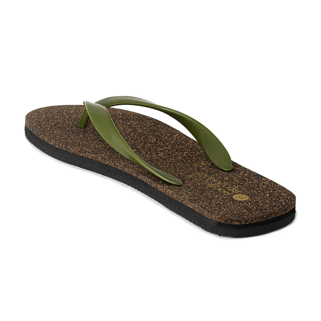 Exis Thong-Strap Cork Brown Flip-Flops For Men