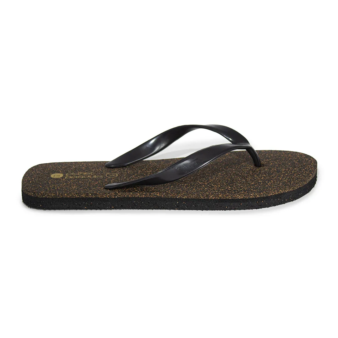 Exis Thong-Strap Cork Brown Flip-Flops For Men