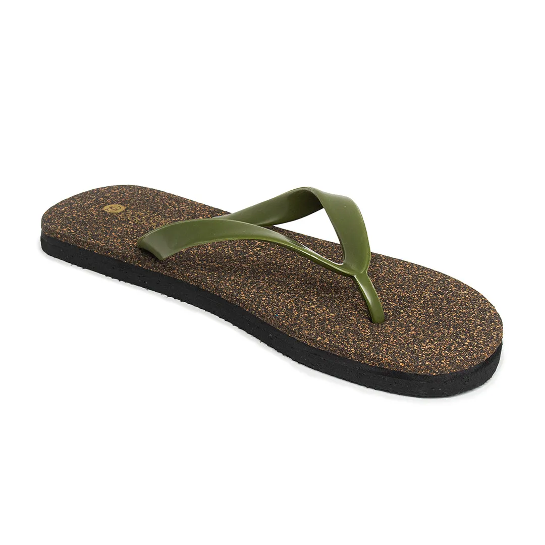 Exis Thong-Strap Cork Brown Flip-Flops For Men