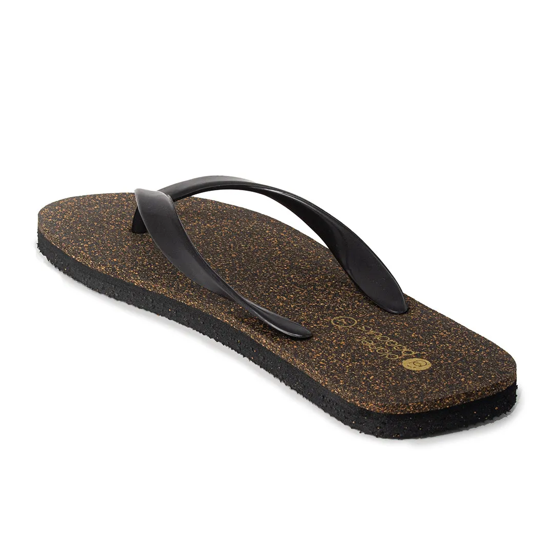 Exis Thong-Strap Cork Brown Flip-Flops For Men
