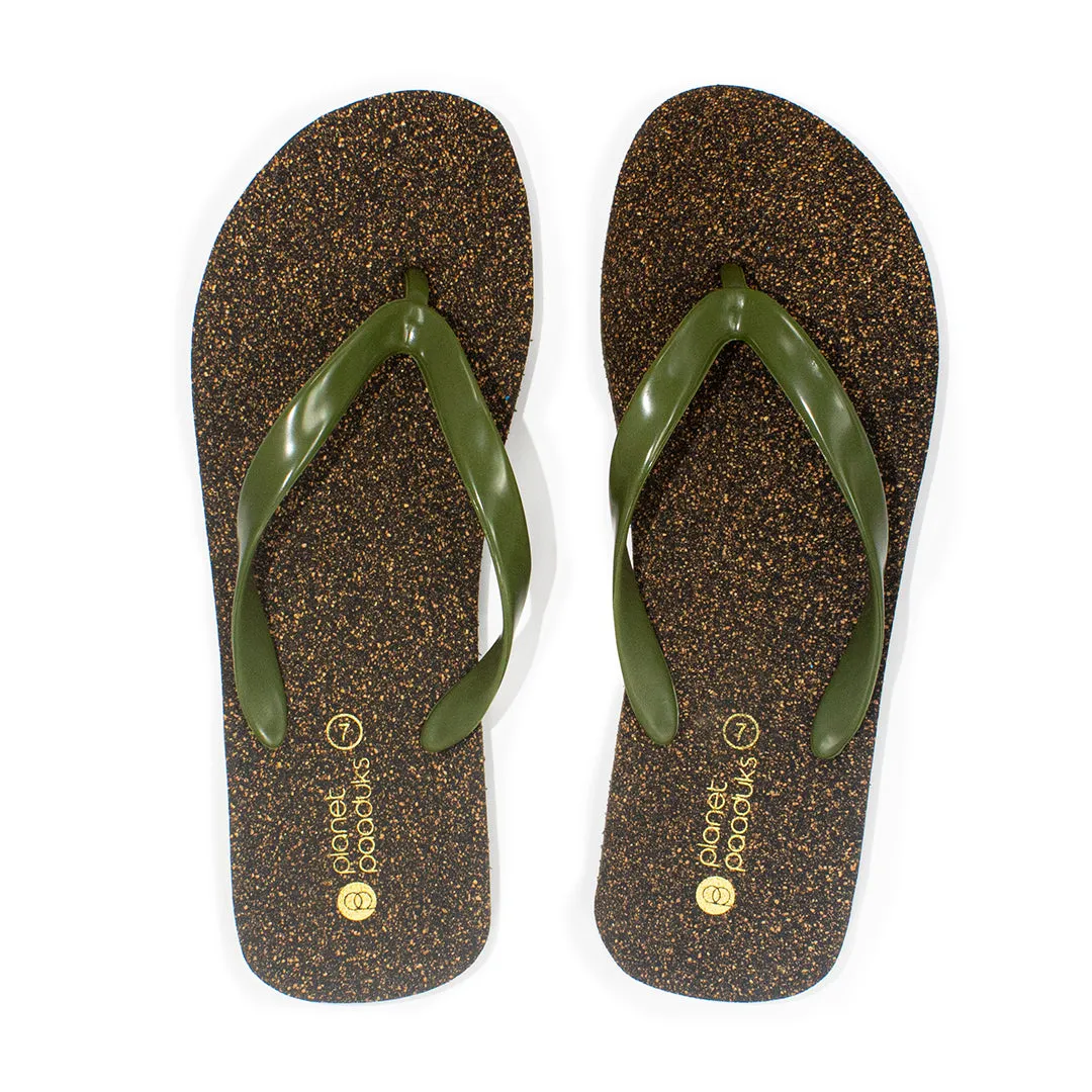 Exis Thong-Strap Cork Brown Flip-Flops For Men