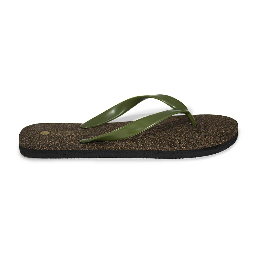 Exis Thong-Strap Cork Brown Flip-Flops For Men