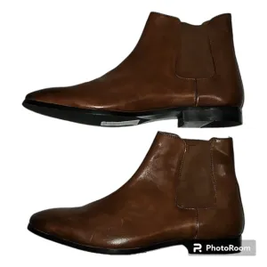 Express boots 100% leather brown slip on booties sz 12 Men's, NWOT