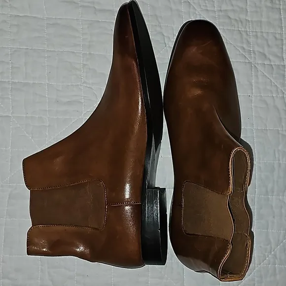 Express boots 100% leather brown slip on booties sz 12 Men's, NWOT