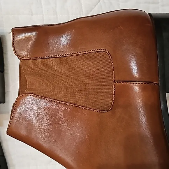 Express boots 100% leather brown slip on booties sz 12 Men's, NWOT