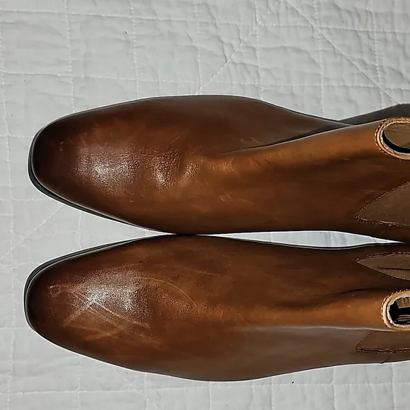 Express boots 100% leather brown slip on booties sz 12 Men's, NWOT
