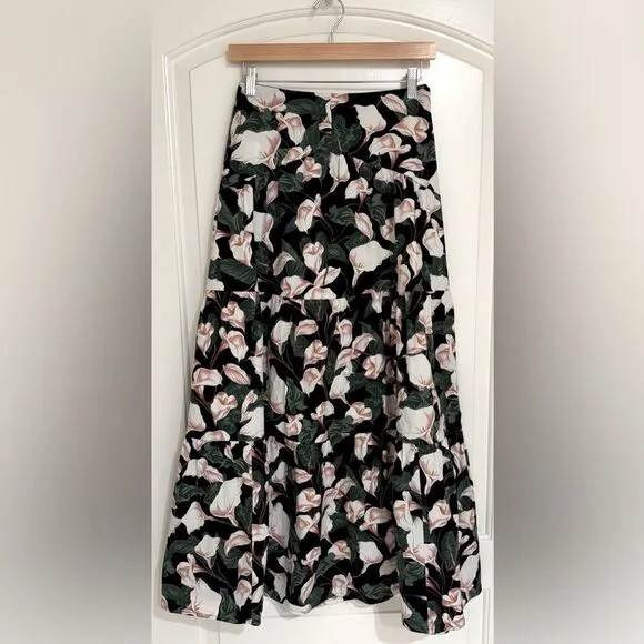 Express Tiered Floral Print Maxi Skirt Size XS