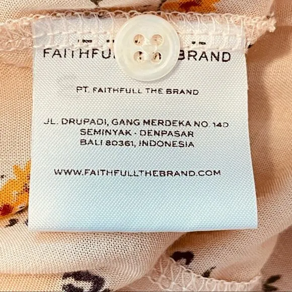 Faithfull the Brand Vinci Peach Floral Tie Front Mini Dress XS-2