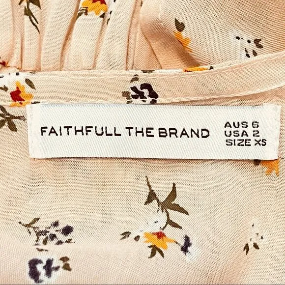 Faithfull the Brand Vinci Peach Floral Tie Front Mini Dress XS-2
