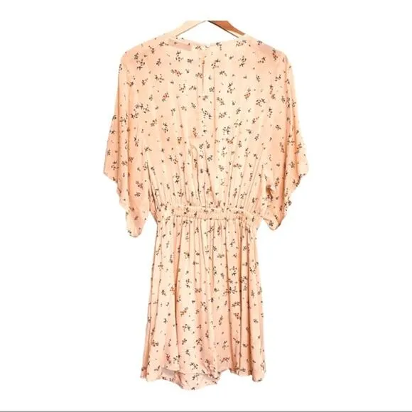 Faithfull the Brand Vinci Peach Floral Tie Front Mini Dress XS-2