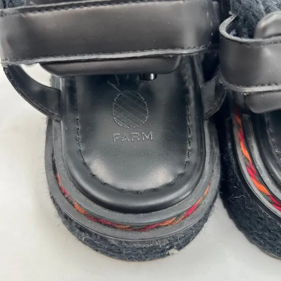 FARM Rio Black Red Platform Lace Up Sandals | Size 8