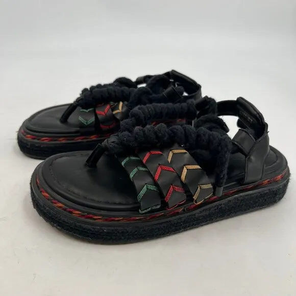 FARM Rio Black Red Platform Lace Up Sandals | Size 8