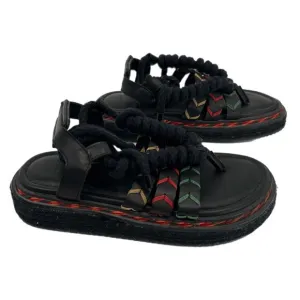FARM Rio Black Red Platform Lace Up Sandals | Size 8