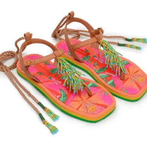 FARM Rio Floral Pietra Beaded Flat Sandals