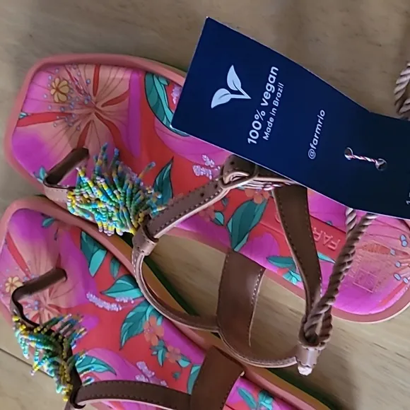 FARM Rio Floral Pietra Beaded Flat Sandals