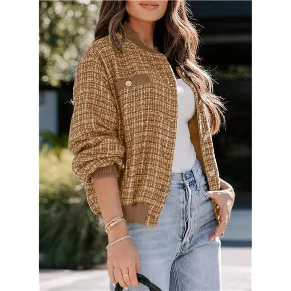 Fashion Jacket for Women 2024 Fall Winter Trendy Button Short Shacket