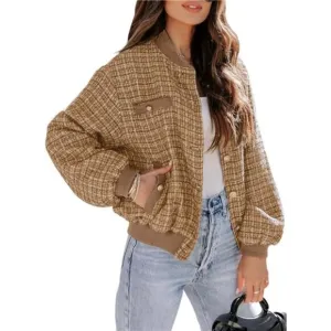 Fashion Jacket for Women 2024 Fall Winter Trendy Button Short Shacket