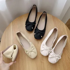 Fashionable summer bow casual flat bottomed women's loafers