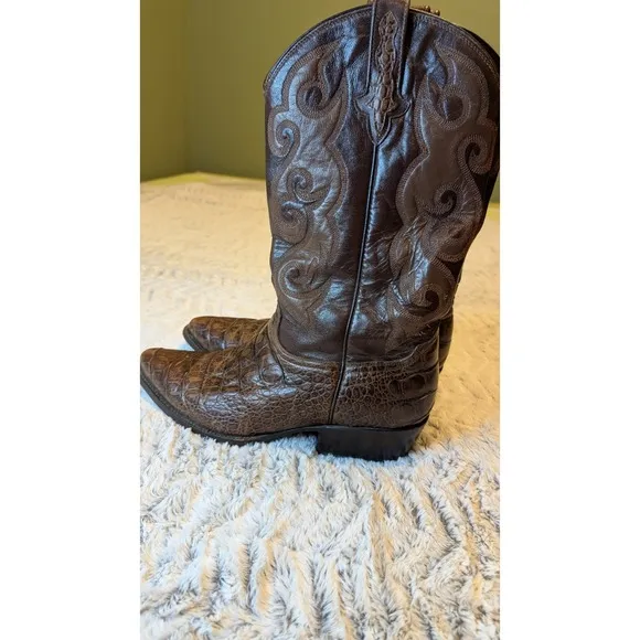 Faux Crocodile Cowboy Mens Boots - Mexico Lindo - Size 10.5