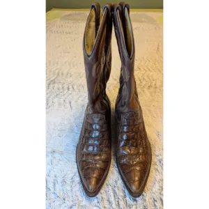 Faux Crocodile Cowboy Mens Boots - Mexico Lindo - Size 10.5