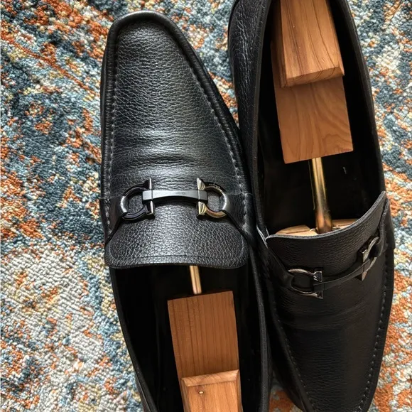 Ferragamo Grandioso Gancini Leather Loafers
