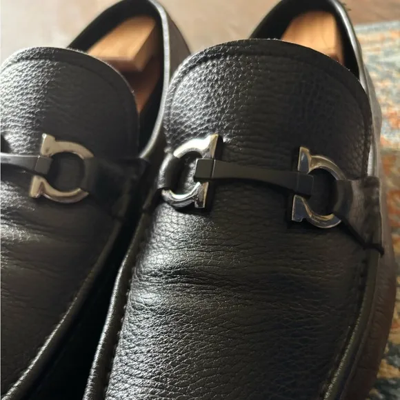 Ferragamo Grandioso Gancini Leather Loafers