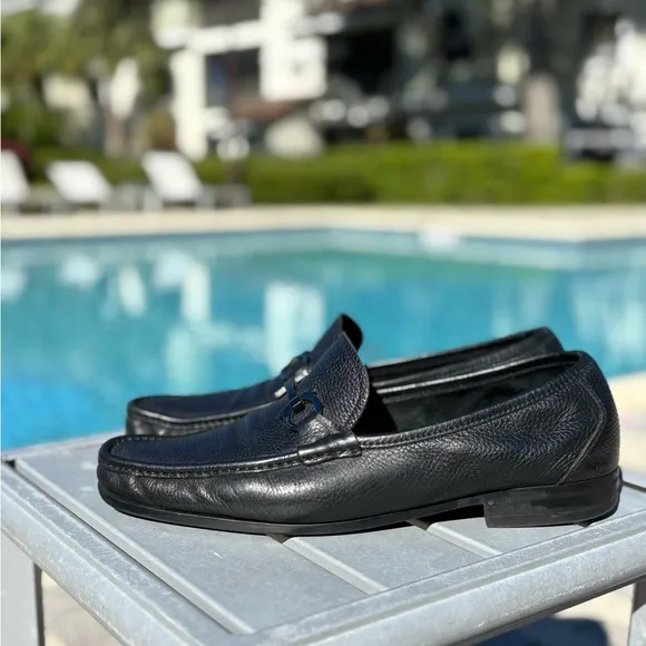 Ferragamo Grandioso Gancini Leather Loafers