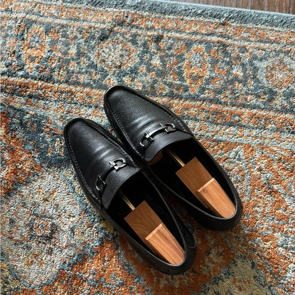 Ferragamo Grandioso Gancini Leather Loafers