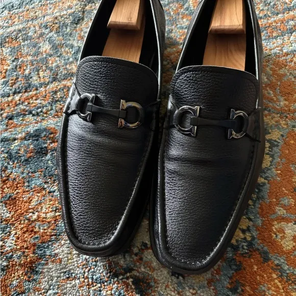 Ferragamo Grandioso Gancini Leather Loafers