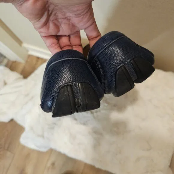 Ferragamo Men's Navy Leather Loafers Size 12