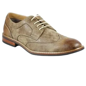 Ferro Aldo Leather Wingtip Oxford Dress Shoes Mens 12 Distressed Brown M-19266