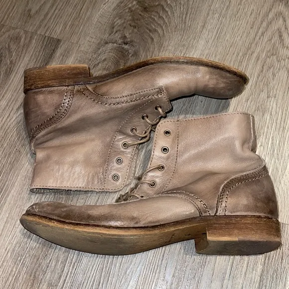 finery leather lace up boots Classic Tan Lace-Up Women's Boots 40